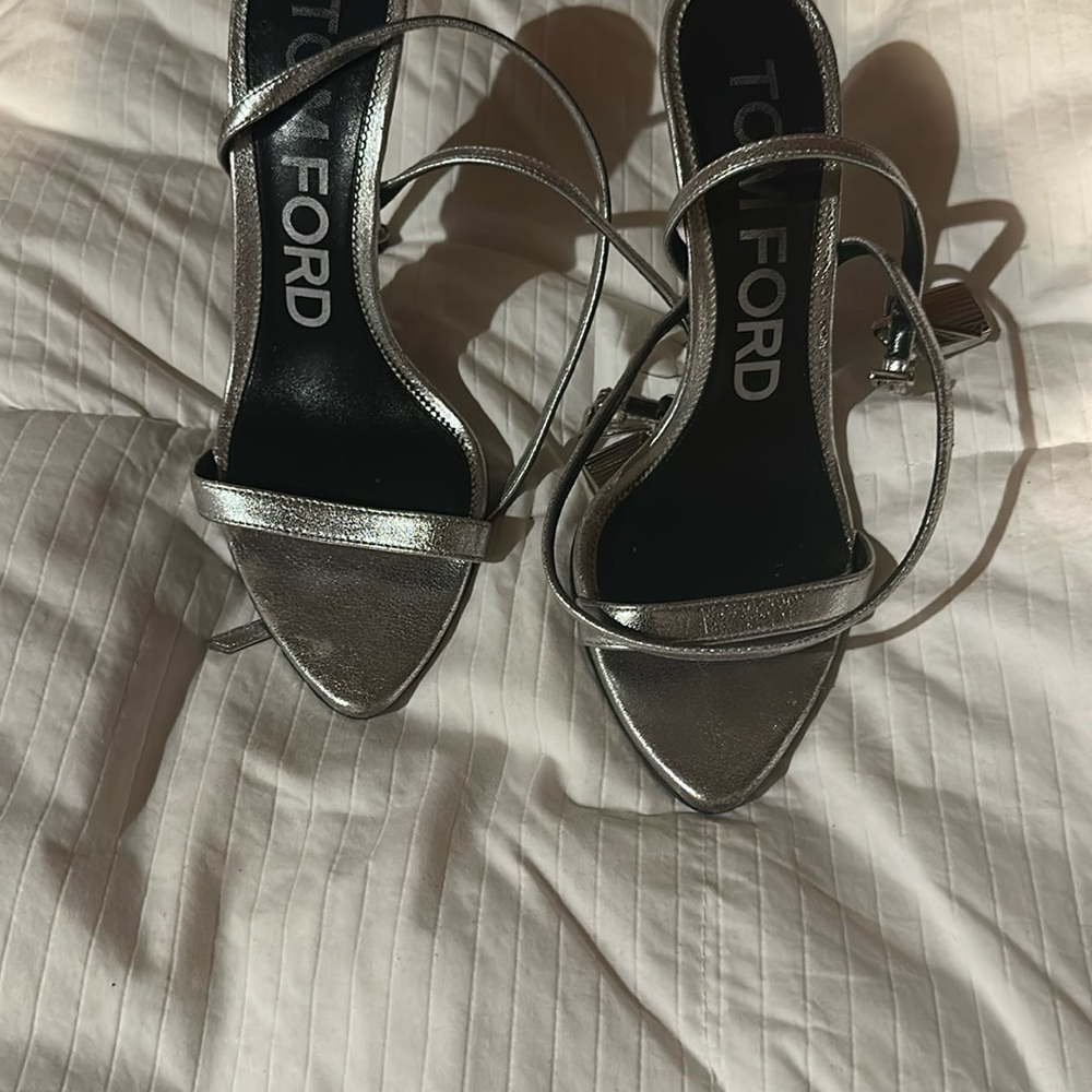 Tom Ford Women's Silver Strappy Heels